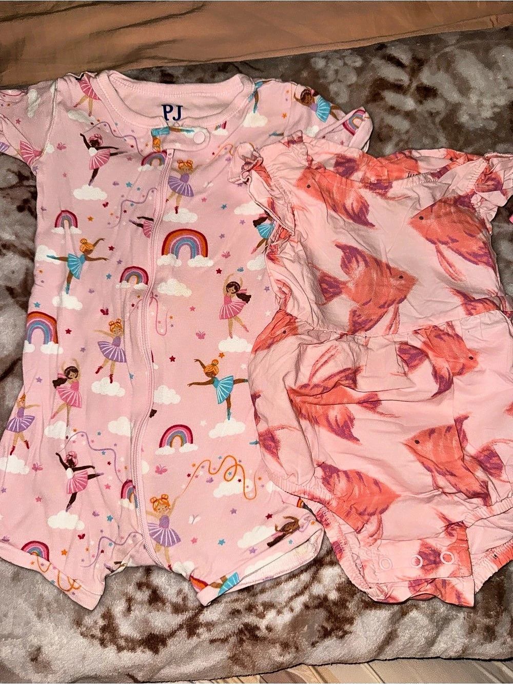 PJ Place Baby Girls 12-18M 2-Piece Footie Set Pink NWT